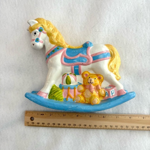 Vintage Kids Girls 1982 Enesco Rocking Horse Piggy Bank - Picture 2 of 5